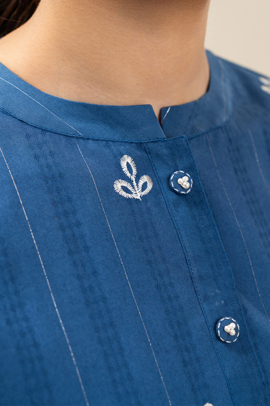 1 PIECE EMBROIDERED  TEXTURED LAWN SUIT-RIVIERA (UNSTITCHED) - Image 4