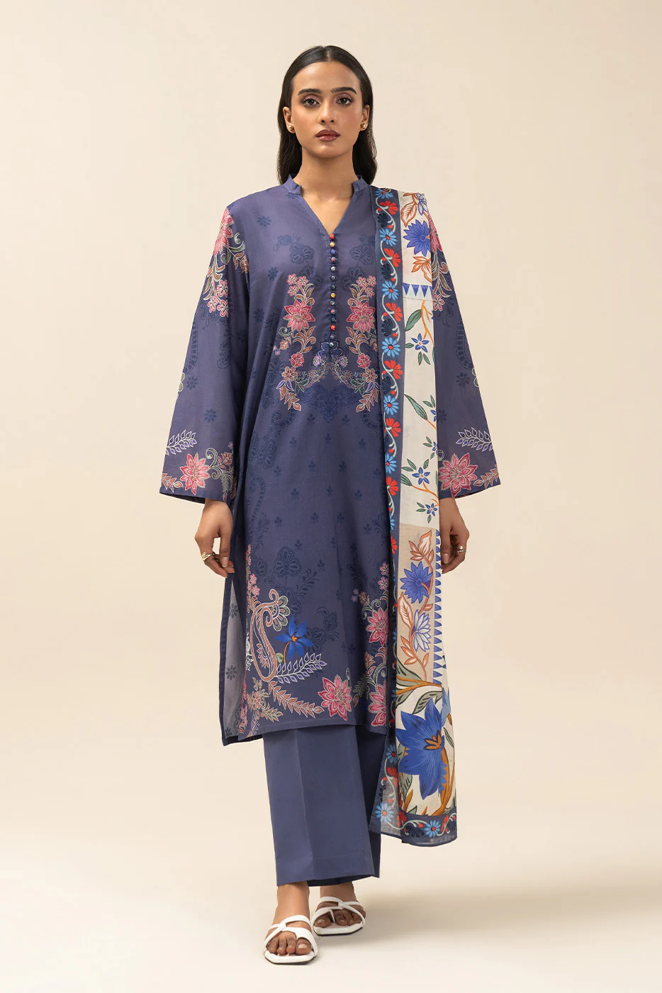 3 PIECE PRINTED LAWN SUIT-BERYL HERB (UNSTITCHED) - Image 2