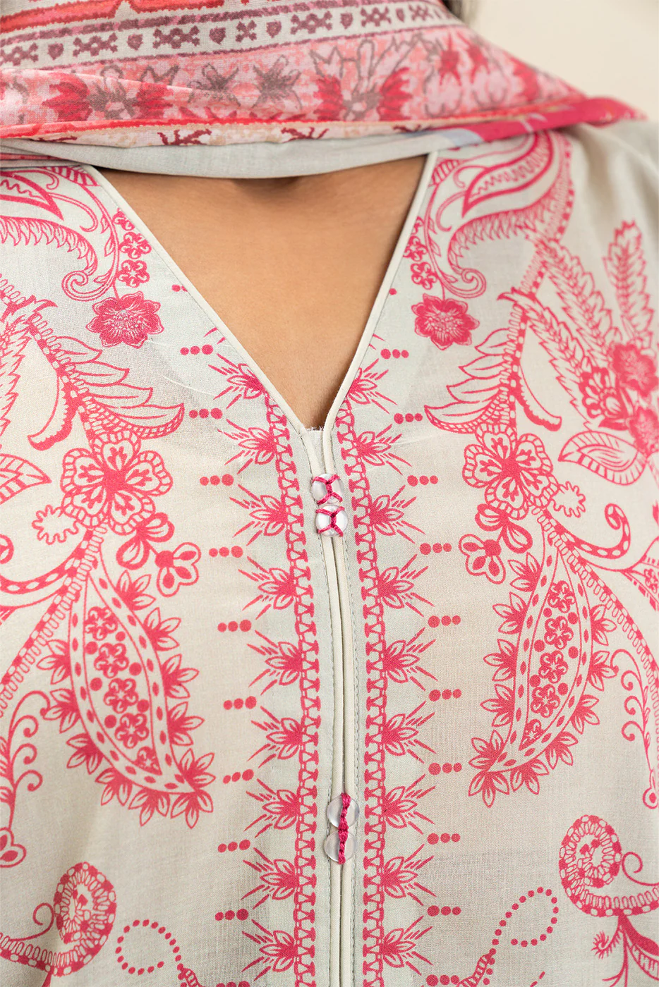 3 PIECE PRINTED LAWN SUIT-CRIMSON SUN (UNSTITCHED) - Image 5