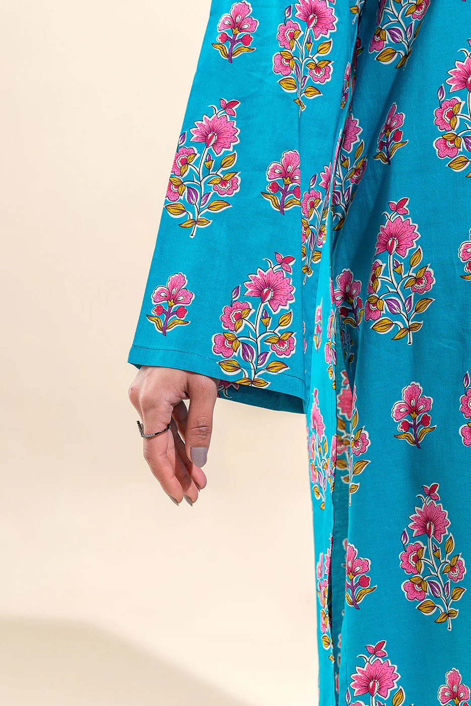 2 PIECE PRINTED LAWN SUIT-CERULEAN AURA (UNSTITCHED) - Image 3