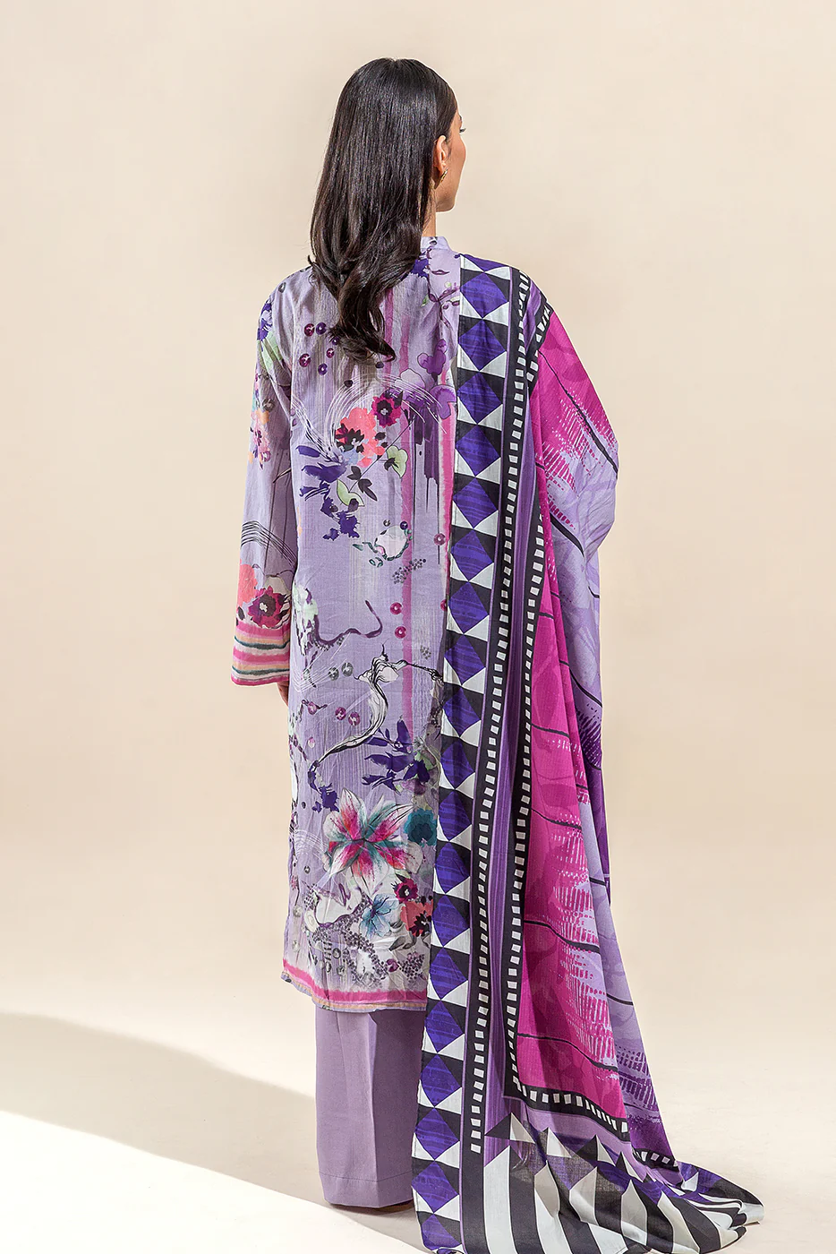 2 PIECE PRINTED LAWN SUIT-HEATHER GLOOM (UNSTITCHED) - Image 5