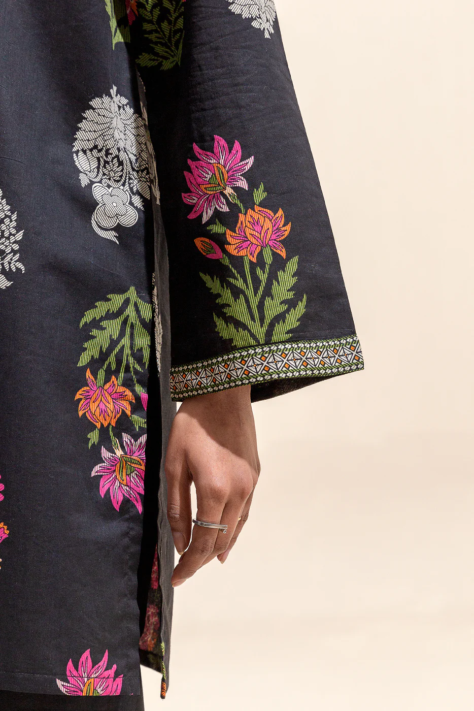 2 PIECE PRINTED LAWN SUIT-MIDNIGHT BLOSSOM (UNSTITCHED) - Image 3