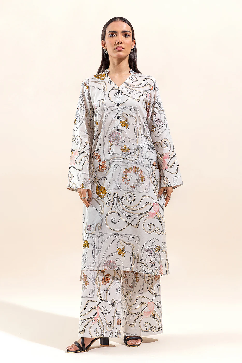 2 PIECE PRINTED LAWN SUIT-HAZY AFFAIR (UNSTITCHED) - Image 2