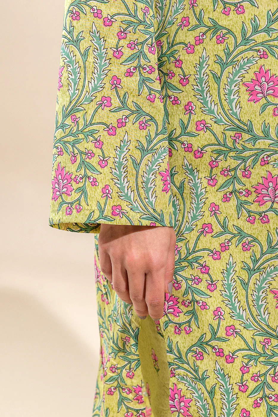 2 PIECE PRINTED LAWN SUIT-LEMON HAZE (UNSTITCHED) - Image 3