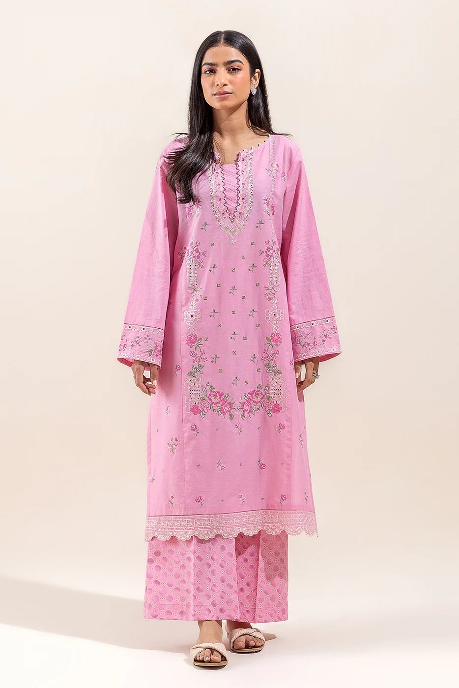 2 PIECE EMBROIDERED LAWN SUIT-CHERRY BLOSSOM (UNSTITCHED) - Image 2