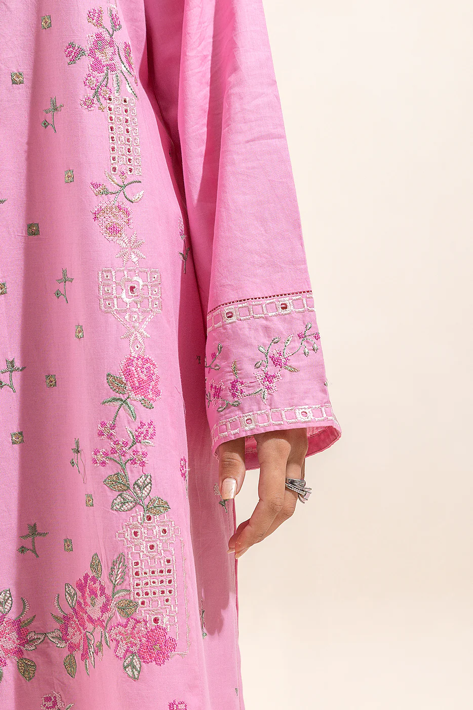 2 PIECE EMBROIDERED LAWN SUIT-CHERRY BLOSSOM (UNSTITCHED) - Image 3