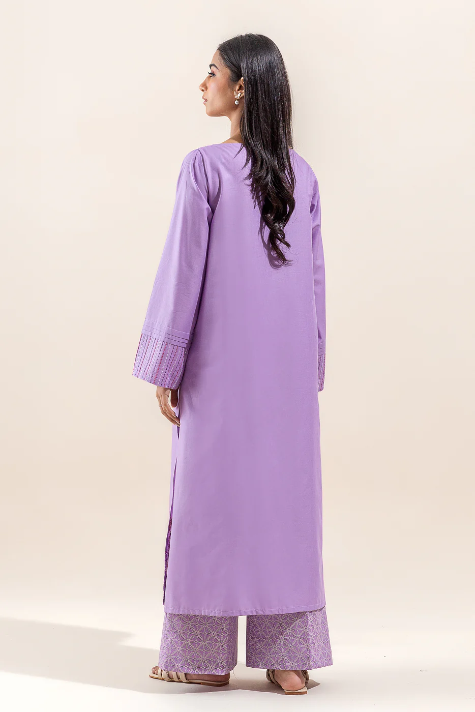 2 PIECE EMBROIDERED LAWN SUIT-ORCHID PETAL (UNSTITCHED) - Image 5