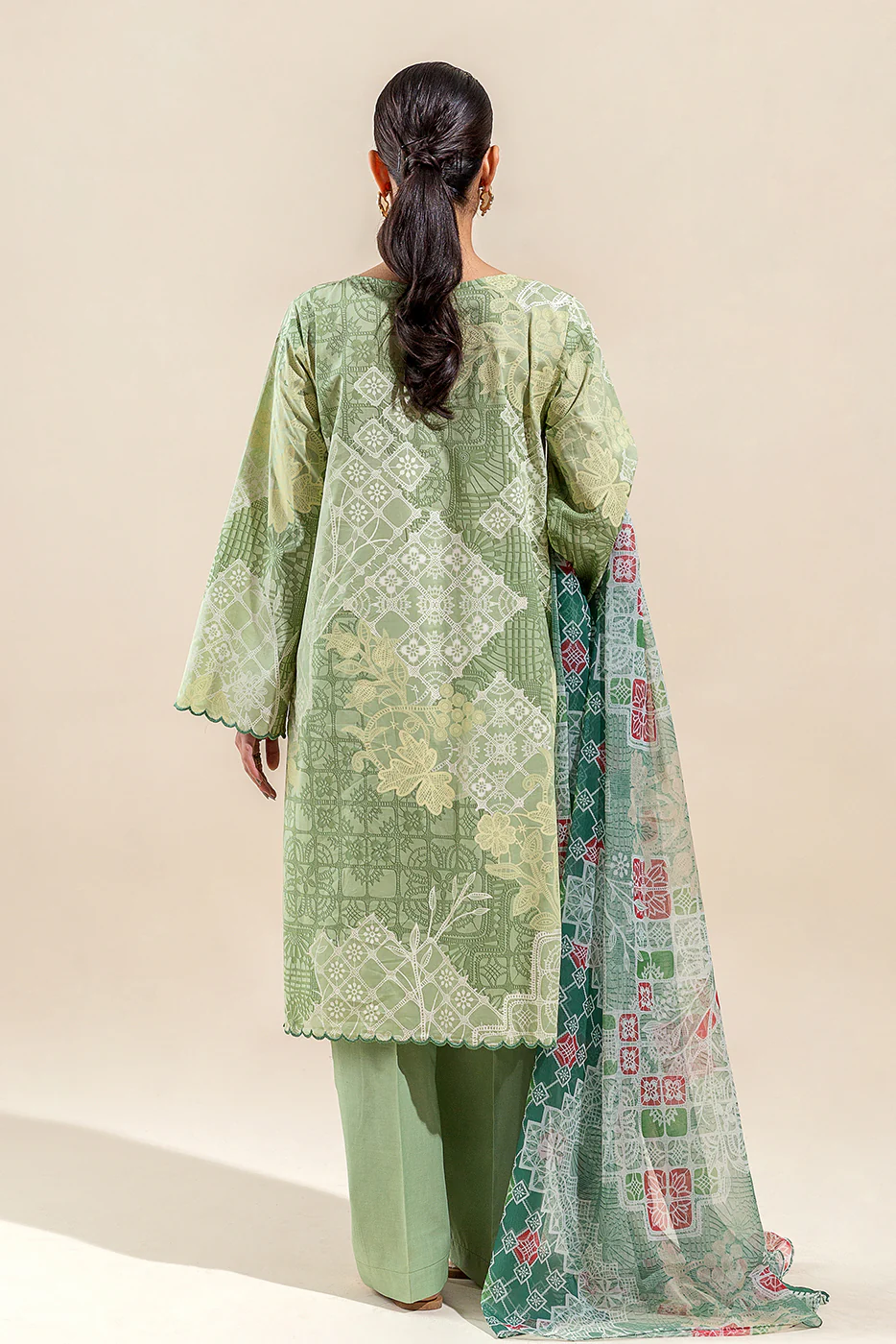 3 PIECE EMBROIDERED LAWN SUIT-SAGE PEARL (UNSTITCHED) - Image 5