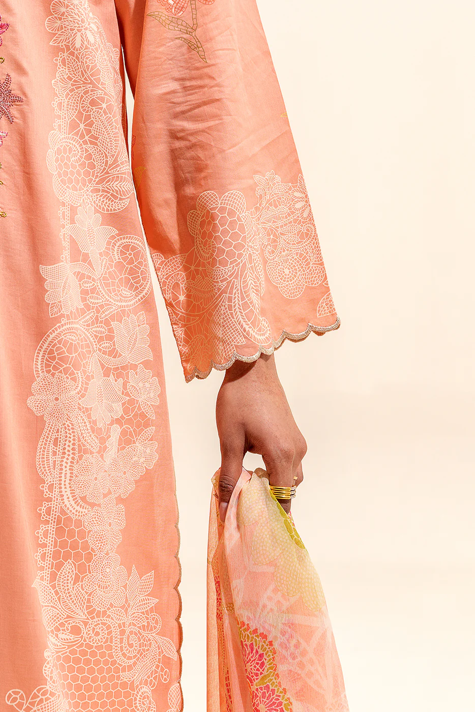 3 PIECE EMBROIDERED LAWN SUIT-BLUSH BLOOM (UNSTITCHED) - Image 3