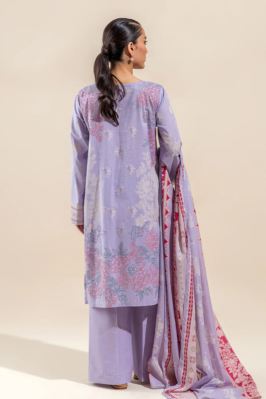 3 PIECE EMBROIDERED LAWN SUIT-FLORET SPRUCE (UNSTITCHED) - Image 5