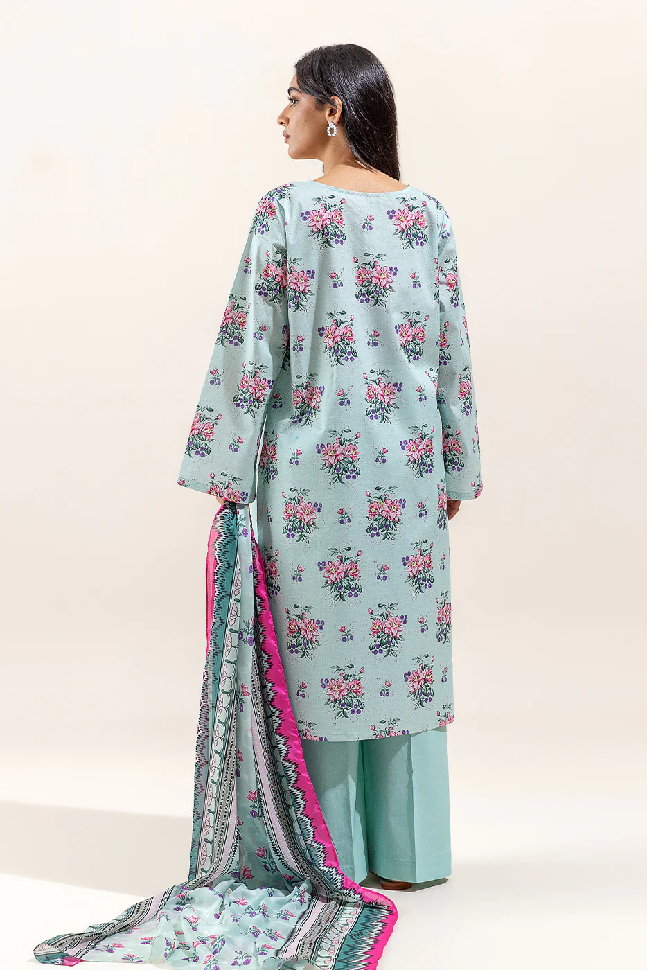3 PIECE EMBROIDERED LAWN SUIT-PASTEL ORCHID (UNSTITCHED) - Image 4