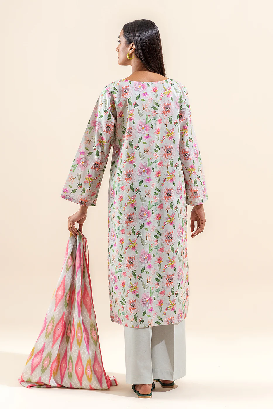 3 PIECE PRINTED LAWN SUIT-SUMMER DEW (UNSTITCHED) - Image 5