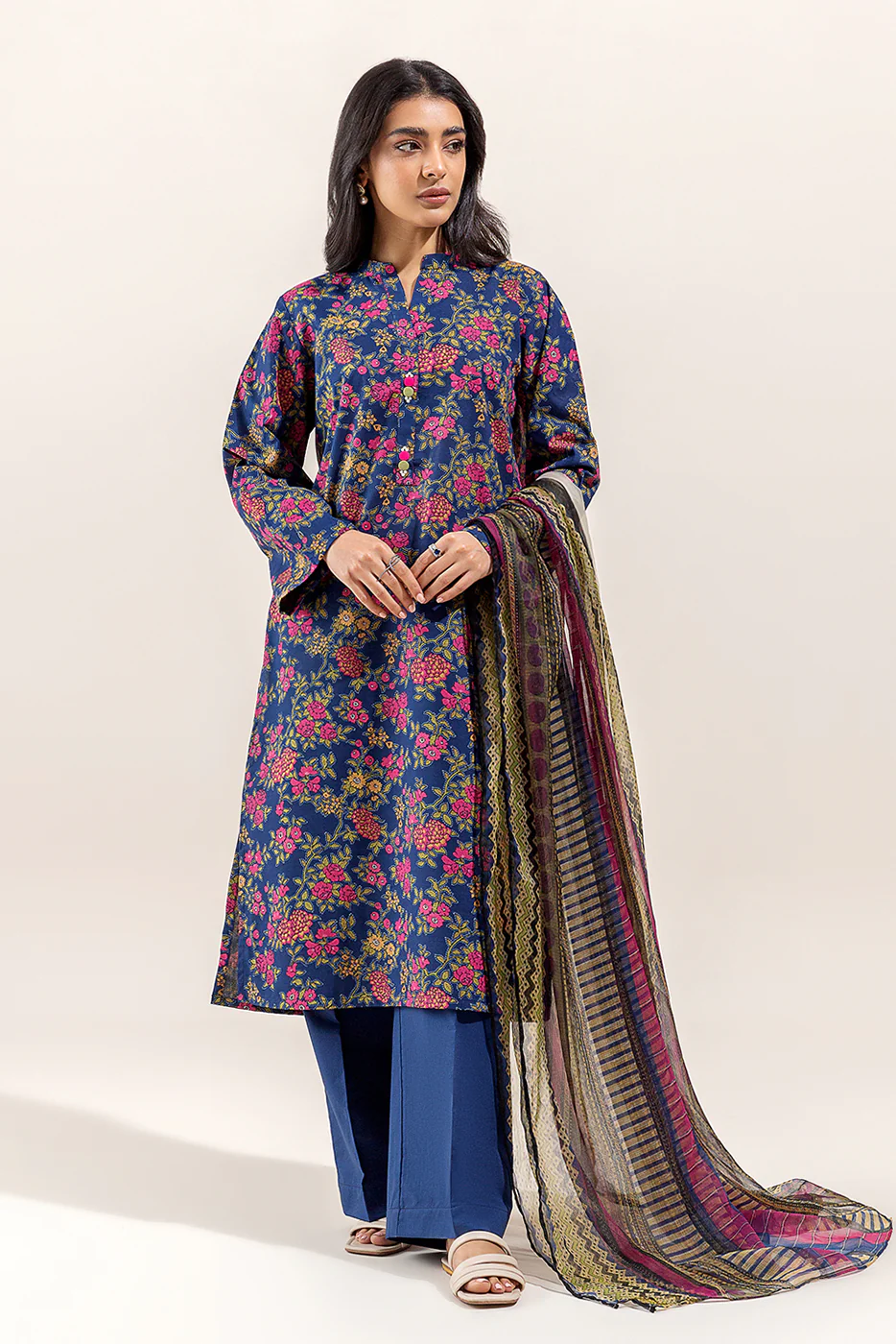3 PIECE PRINTED LAWN SUIT-FLORET BLOOM (UNSTITCHED) - Image 6