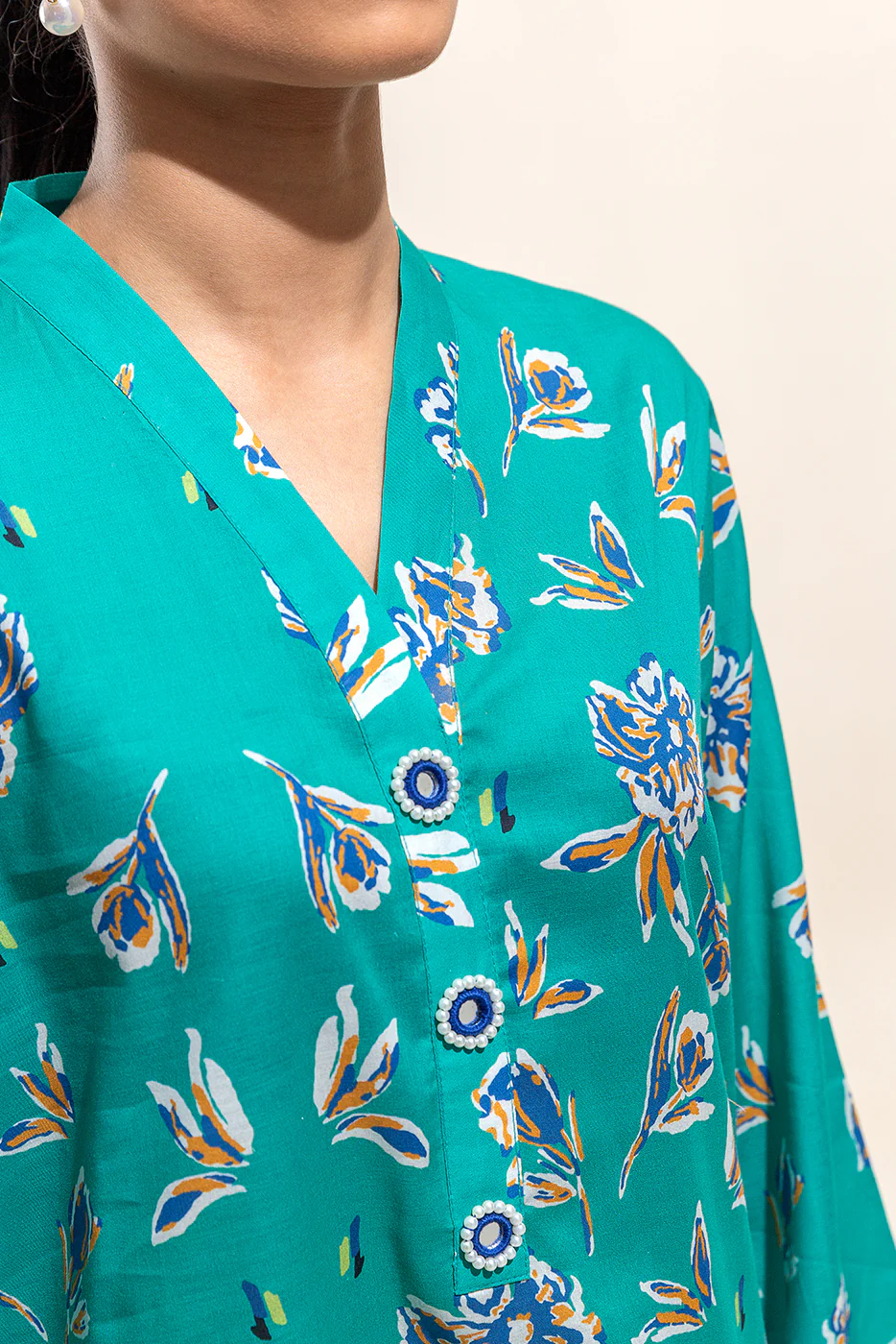 3 PIECE PRINTED LAWN SUIT-PEACOCK CHARM (UNSTITCHED) - Image 3