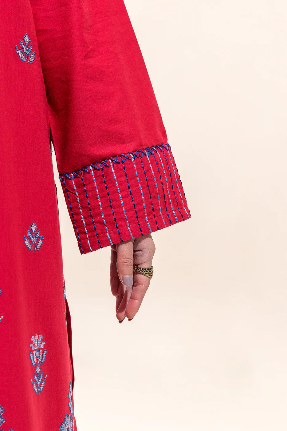 2 PIECE EMBROIDERED LAWN SUIT-RASPBERRY BLUSH (UNSTITCHED) - Image 3
