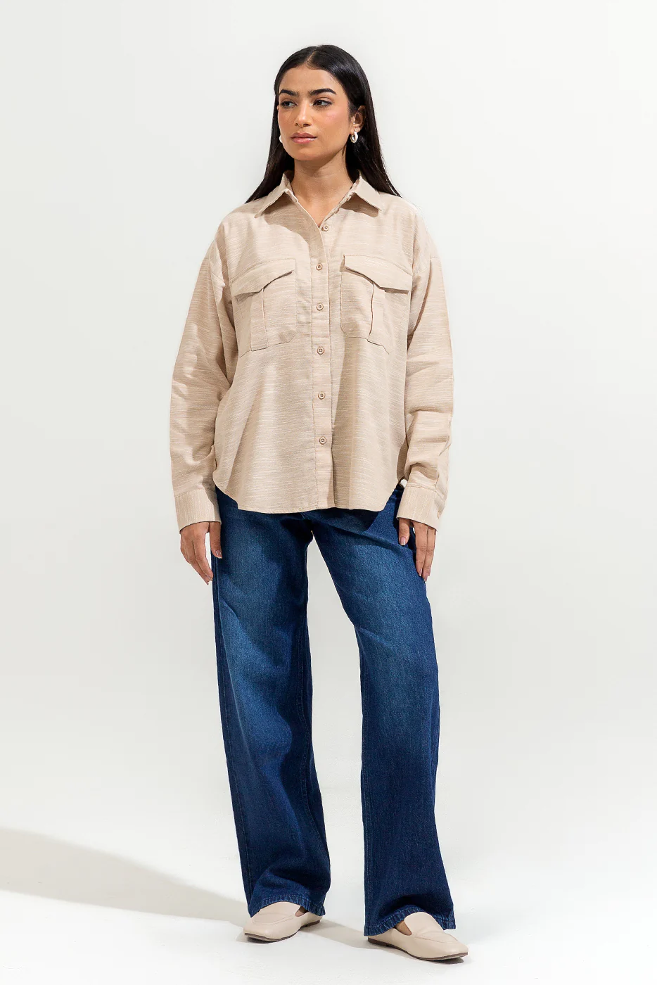 BUTTON-THROUGH DROP SHOULDER SHIRT - Image 2