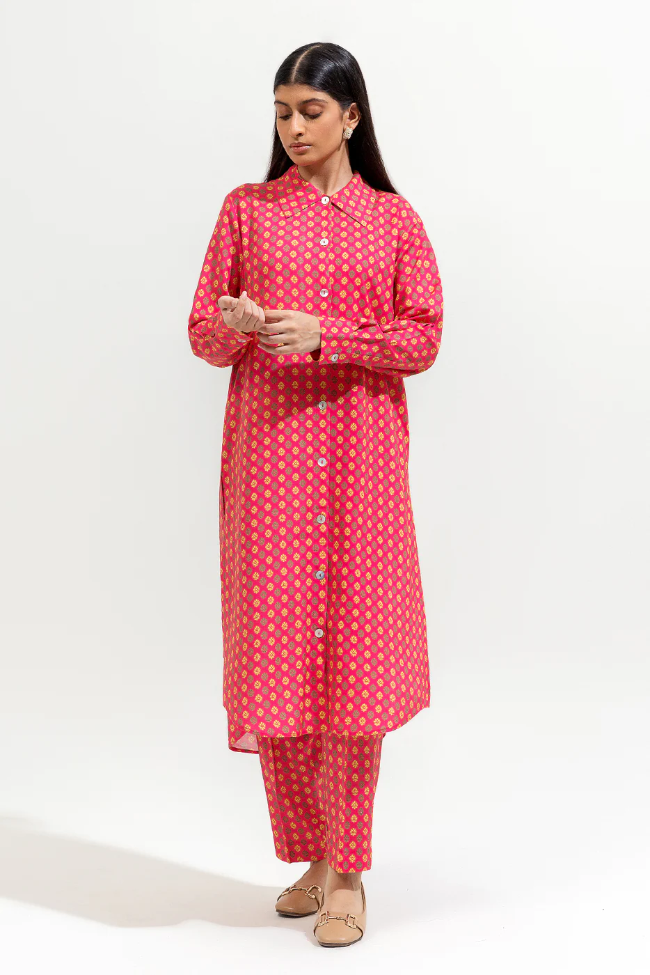 2 PIECE PRINTED VISCOSE SUIT (PRET) - Image 2