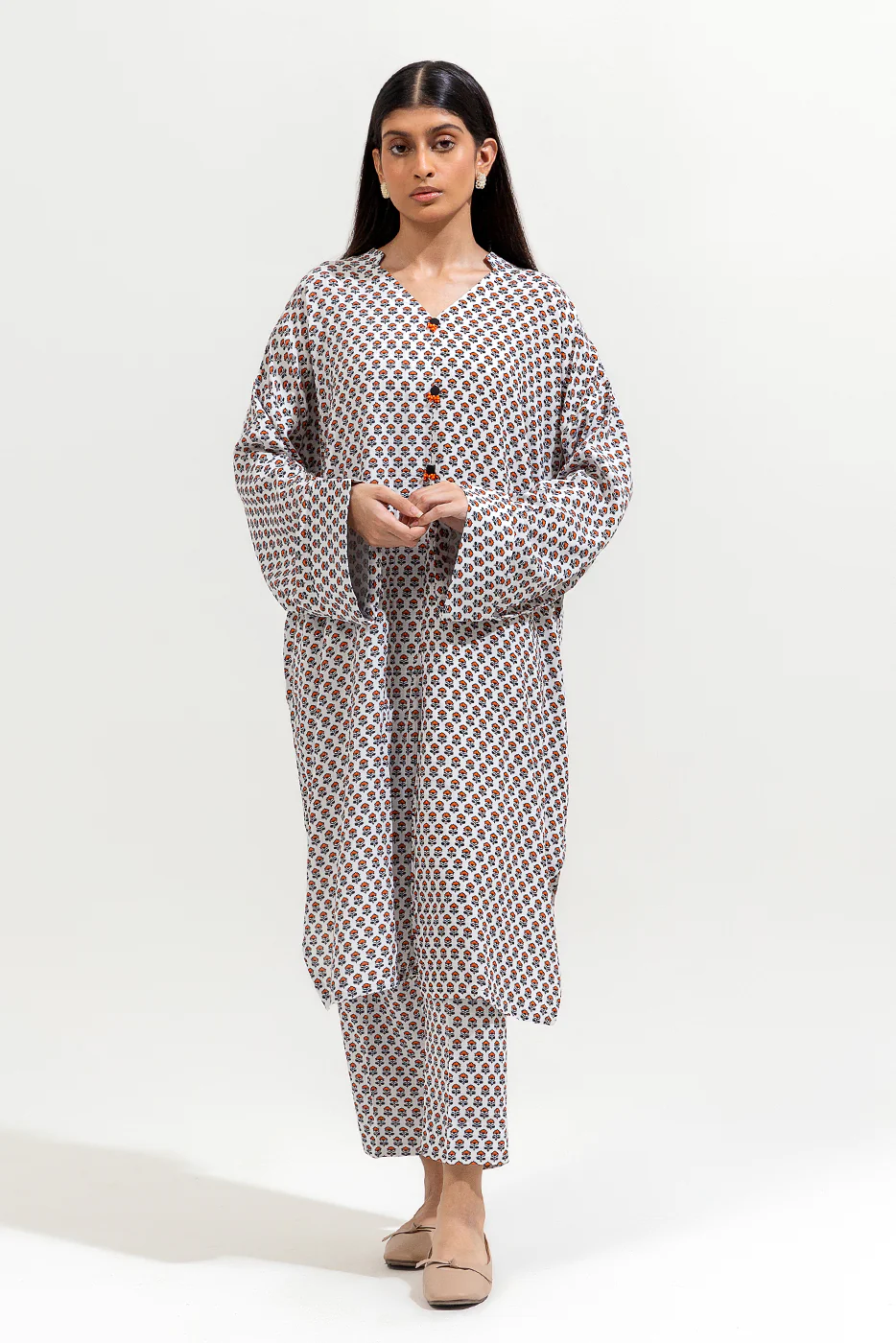 2 PIECE PRINTED VISCOSE SUIT (PRET) - Image 2