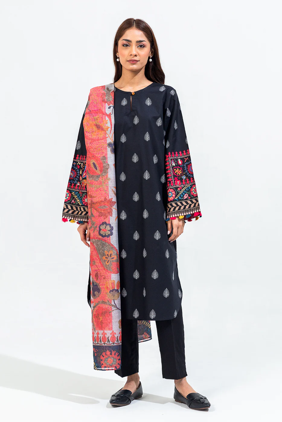 2 PIECE BASIC CAMBRIC SUIT (PRET) - Image 2