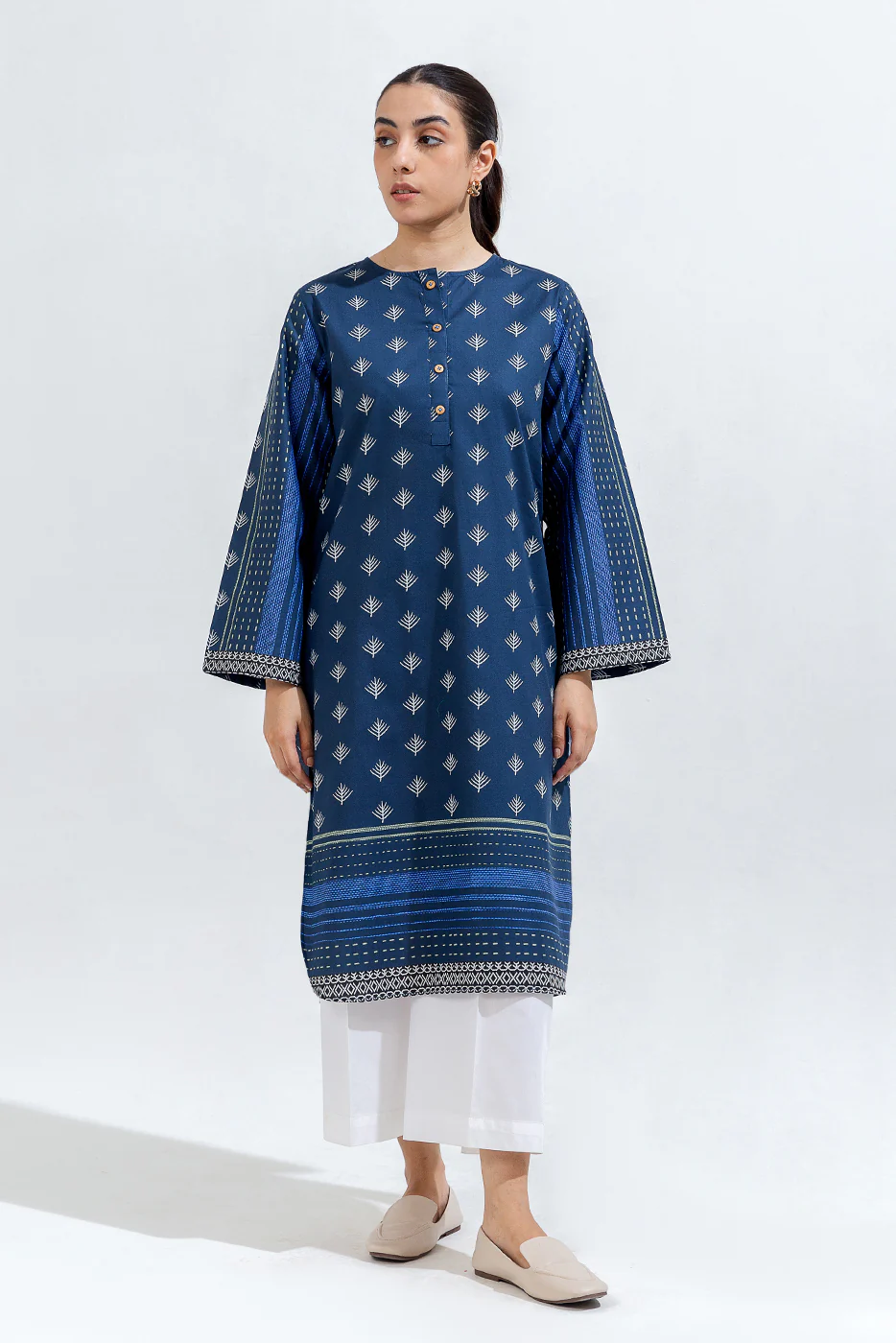 PRINTED CAMBRIC SHIRT (PRET) - Image 2
