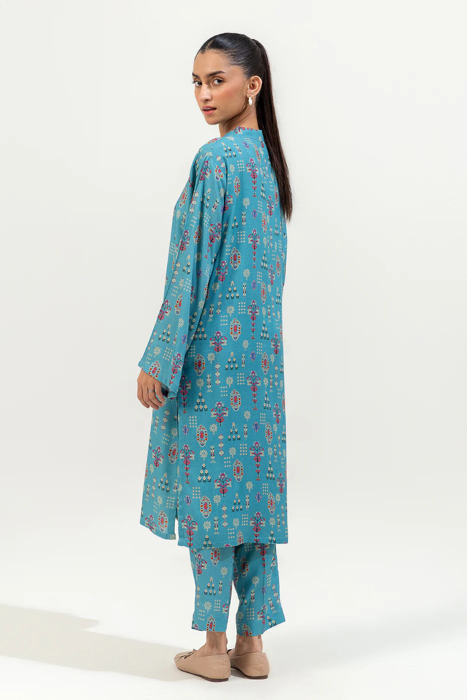 2 PIECE PRINTED VISCOSE SUIT (PRET) - Image 3