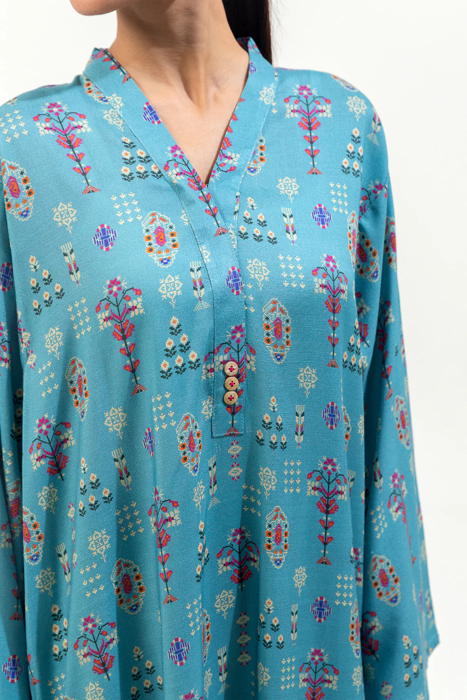 2 PIECE PRINTED VISCOSE SUIT (PRET) - Image 4