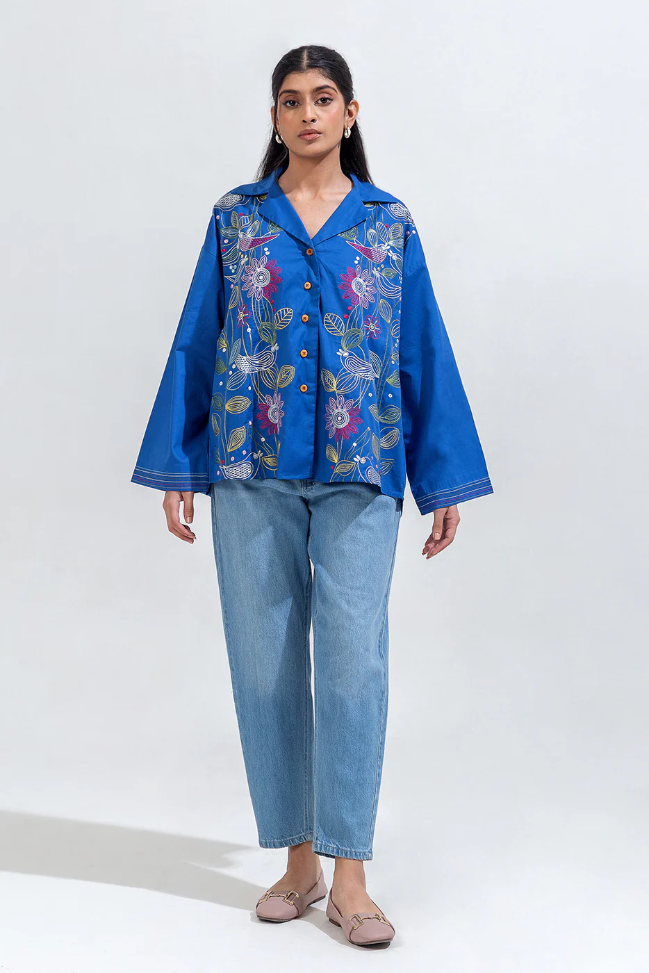 EMBROIDERED CAMBRIC TOP (PRET) - Image 3