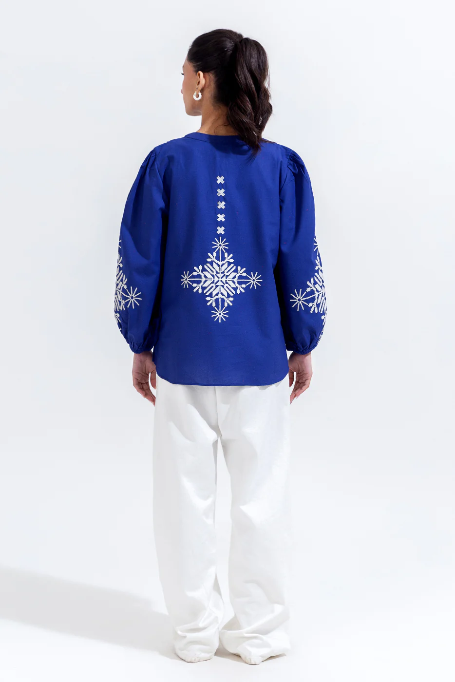 EMBROIDERED CAMBRIC TOP (PRET) - Image 3