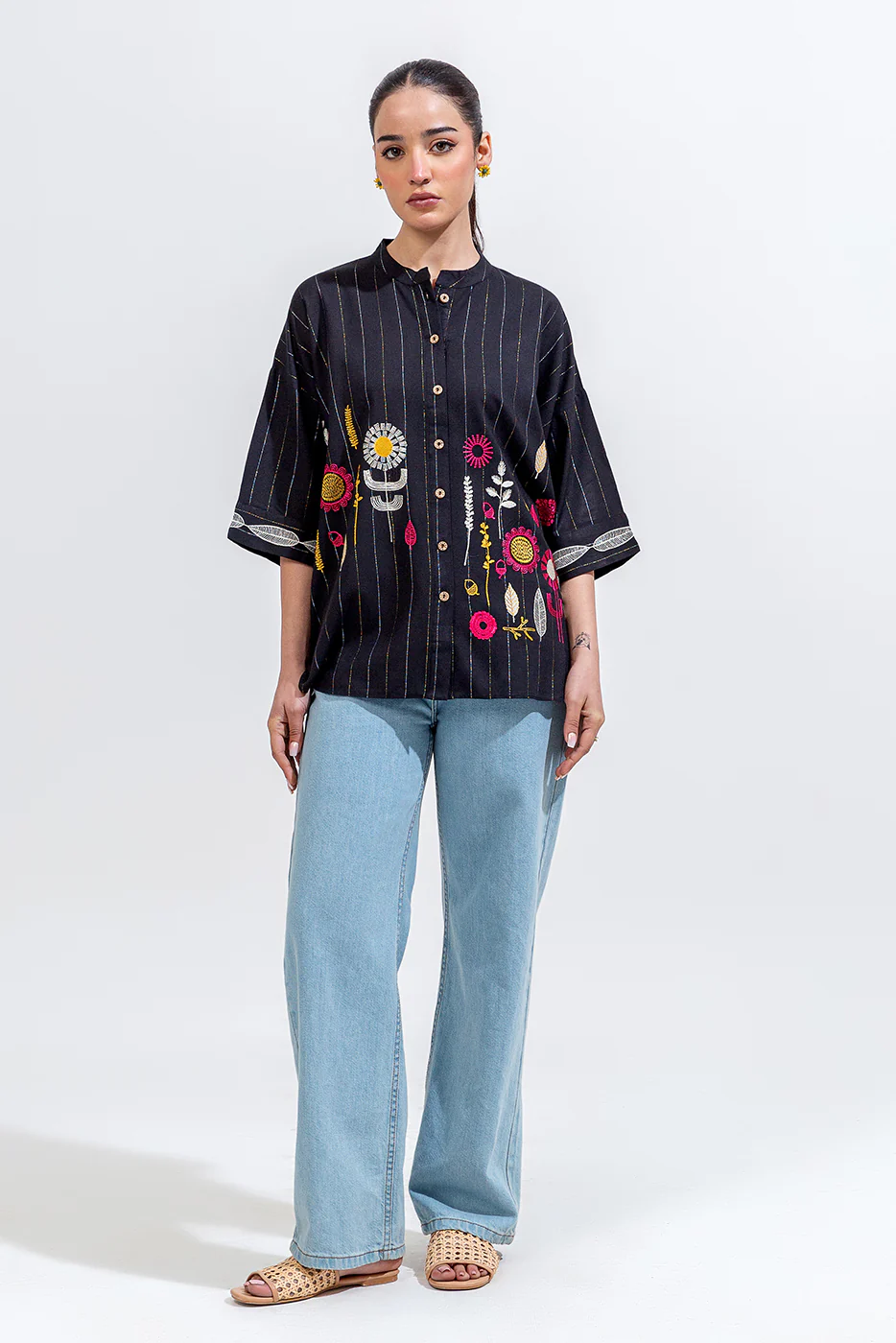 EMBROIDERED VISCOSE TOP (PRET) - Image 2