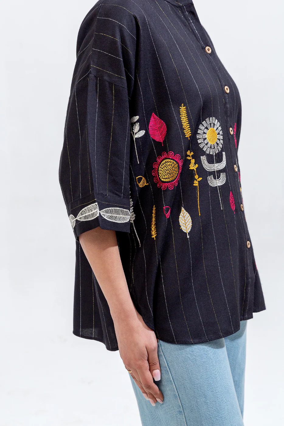EMBROIDERED VISCOSE TOP (PRET) - Image 5