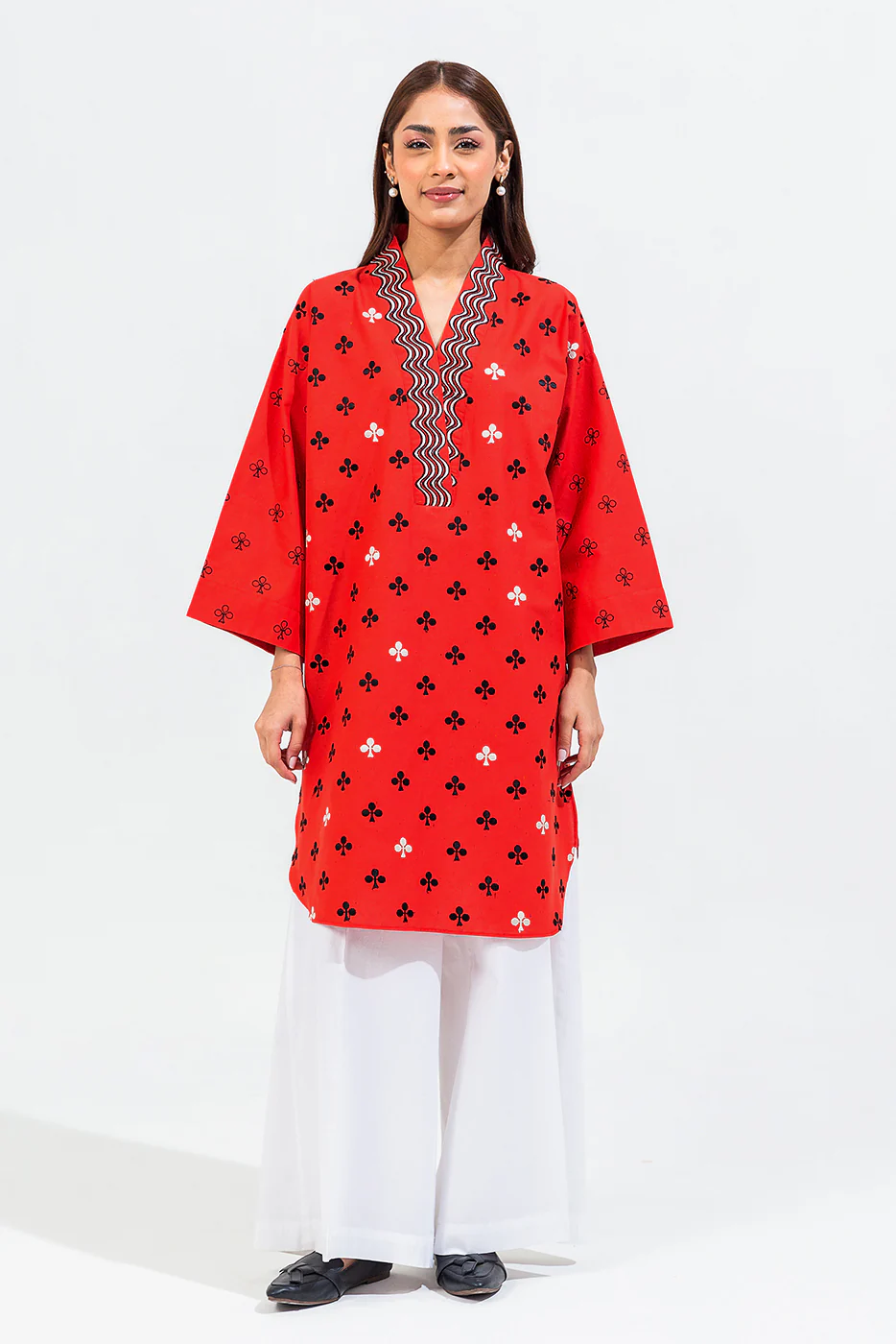 EMBROIDERED NEPS CAMBRIC SHIRT (PRET) - Image 2