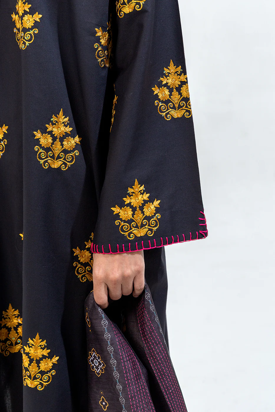 3 PIECE EMBROIDERED CAMBRIC SUIT (PRET) - Image 6