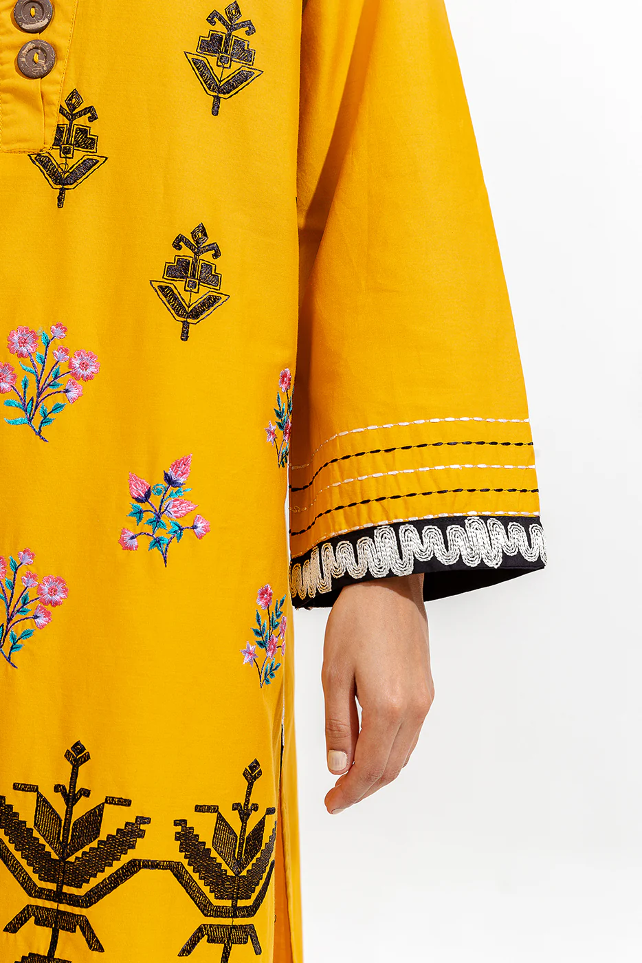2 PIECE EMBROIDERED CAMBRIC SUIT (PRET) - Image 4