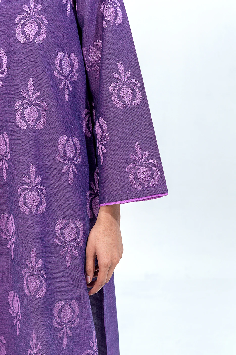 2 PIECE EMBROIDERED CHAMBRAY SUIT (PRET) - Image 5