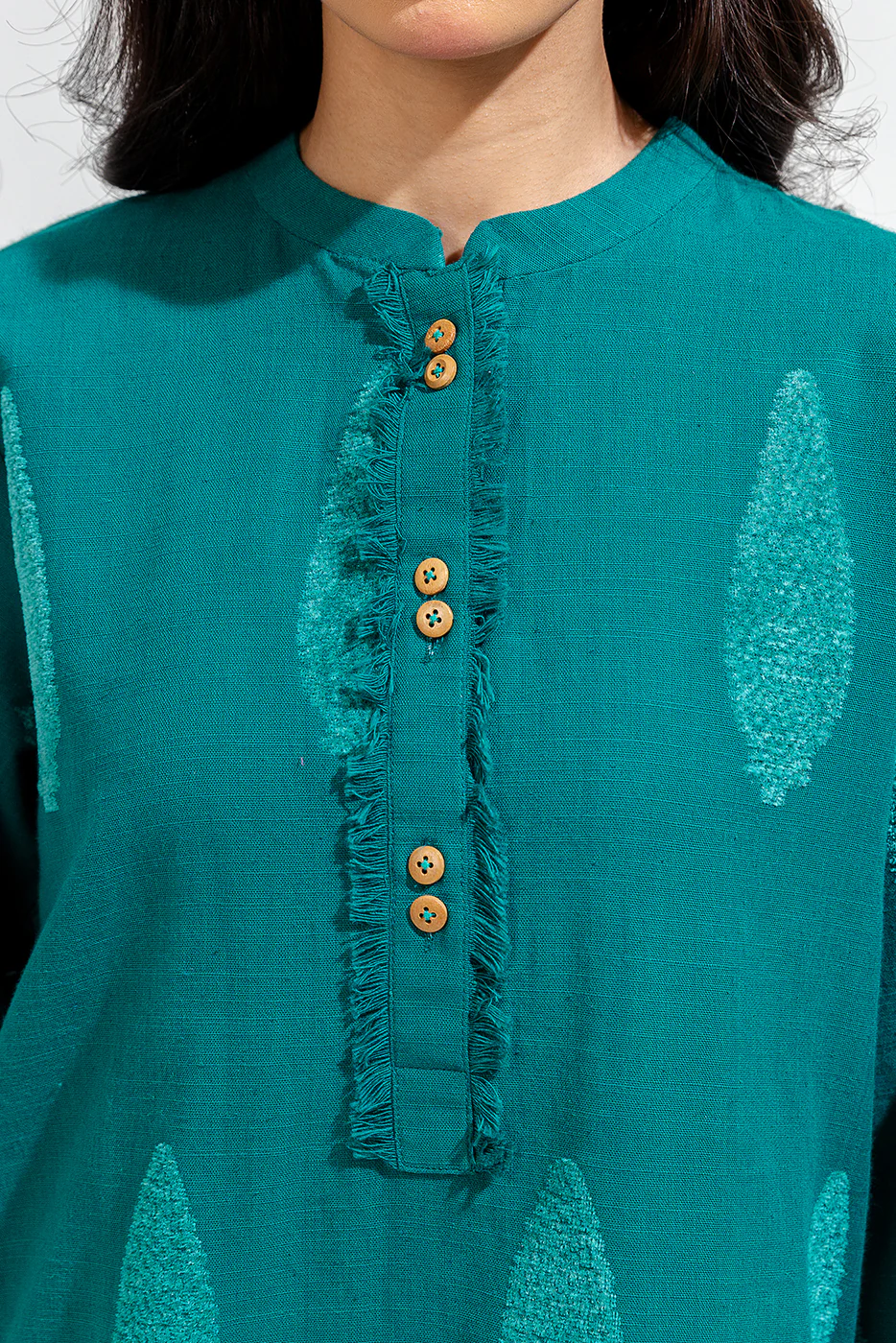 2 PIECE BASIC KHADDAR JACQUARD SUIT (PRET) - Image 5
