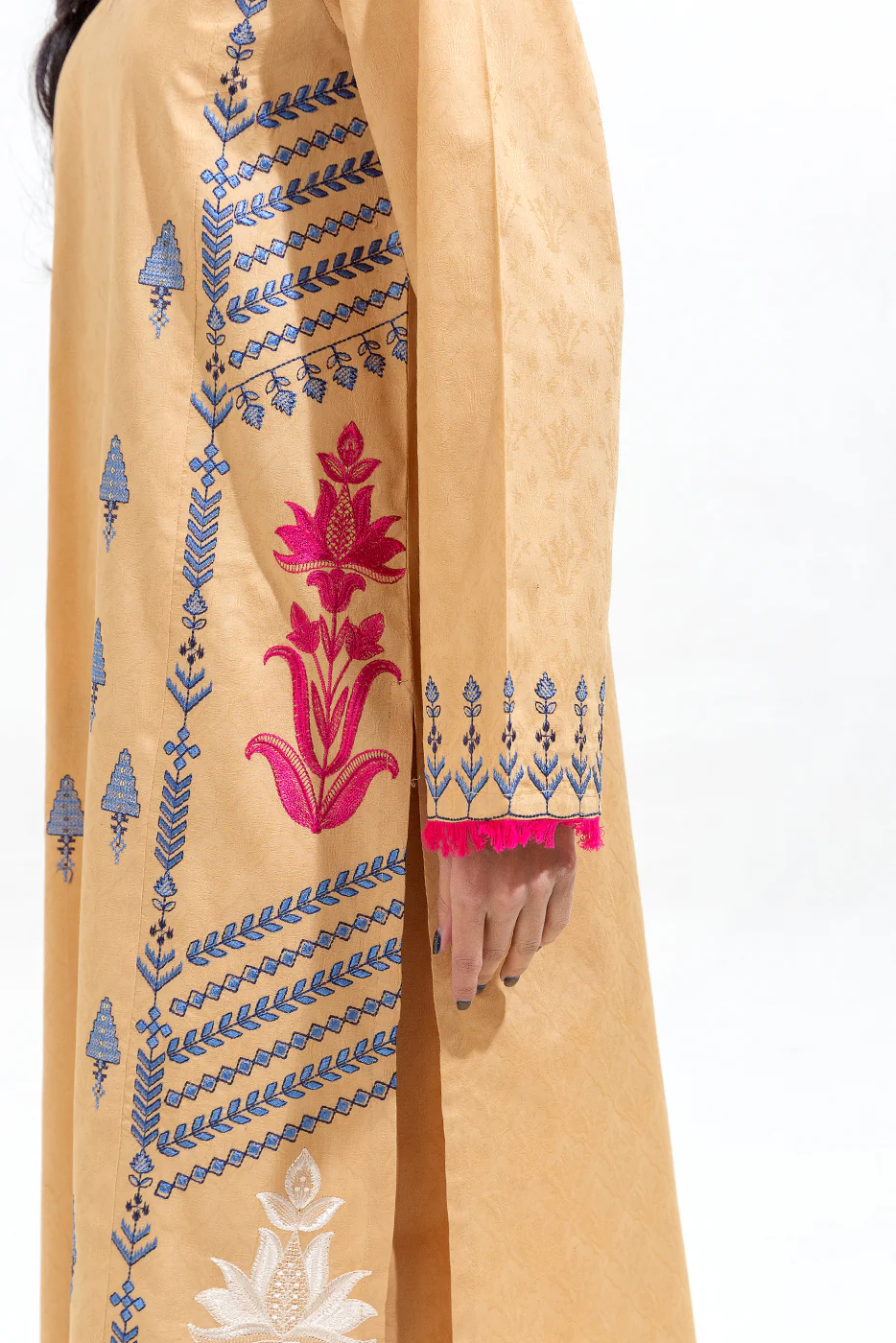 2 PIECE EMBROIDERED CAMBRIC JACQUARD SUIT (PRET) - Image 6