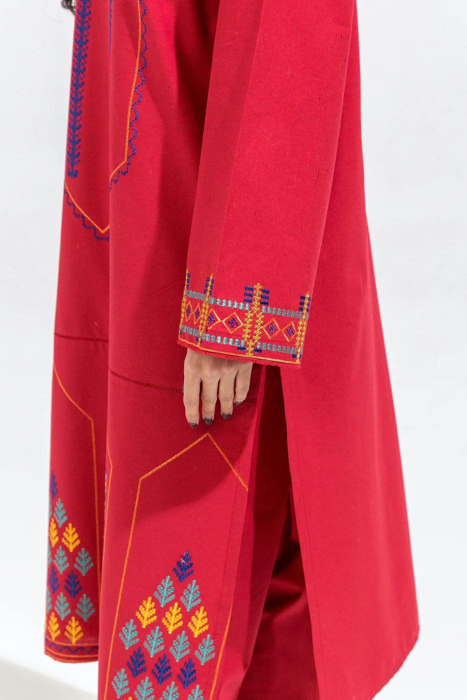 2 PIECE EMBROIDERED CAMBRIC SUIT (PRET) - Image 6