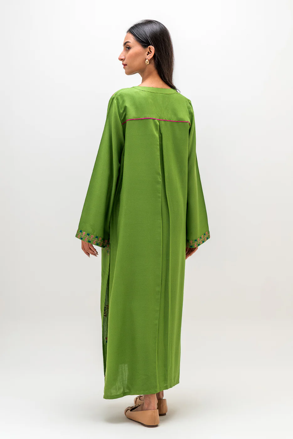 2 PIECE EMBROIDERED VISCOSE SUIT (PRET) - Image 3