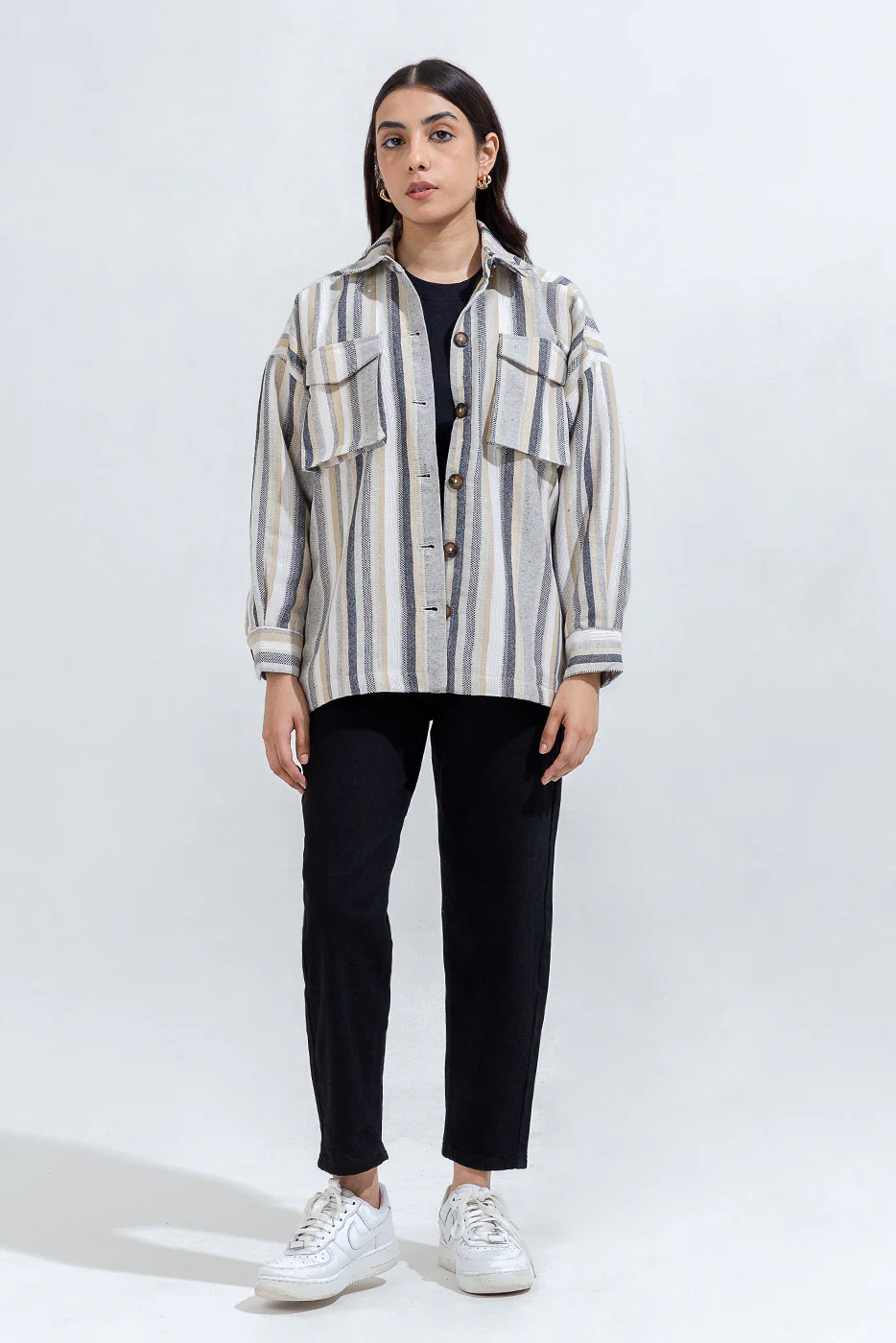 STRIPED COLLAR JACKET - Image 3
