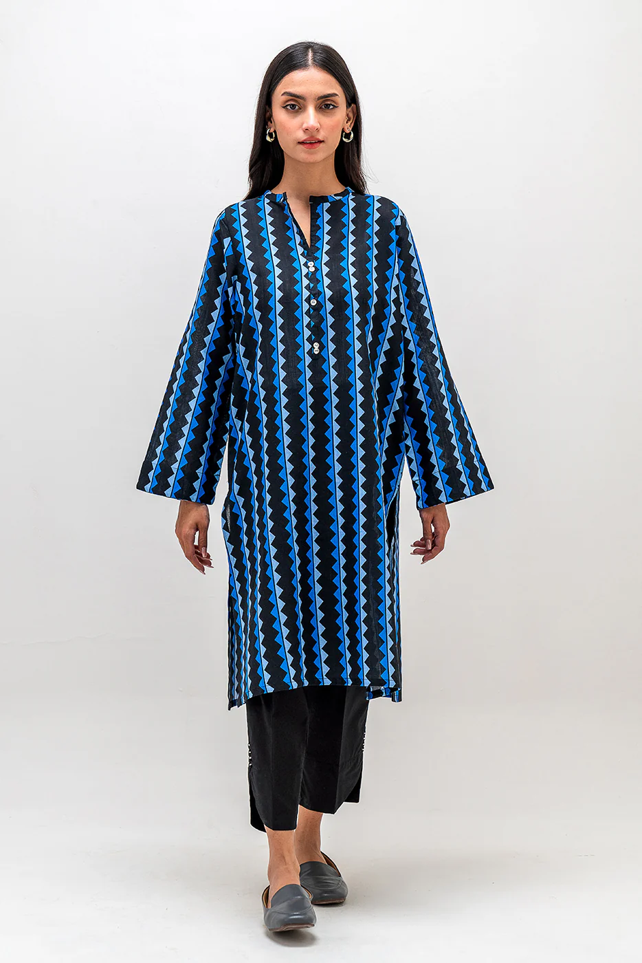 PRINTED KHADDAR SHIRT (PRET) - Image 2