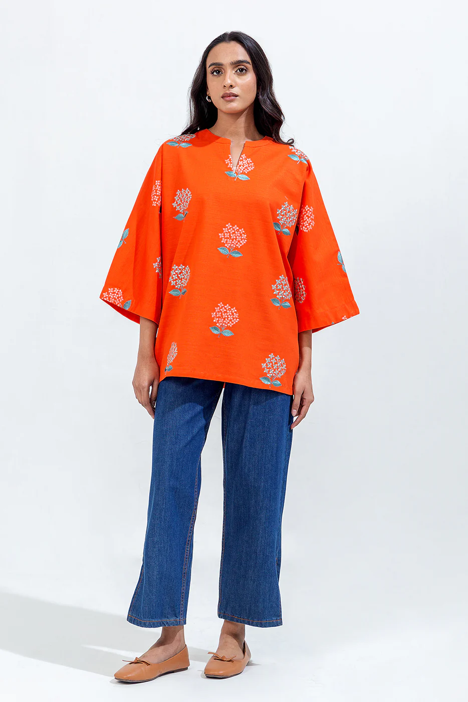 EMBROIDERED KHADDAR TOP (PRET) - Image 2