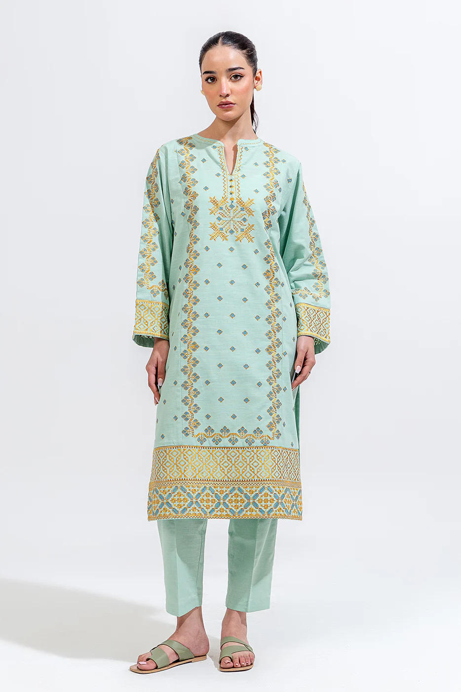 2 PIECE EMBROIDERED KHADDAR SUIT (PRET) - Image 2