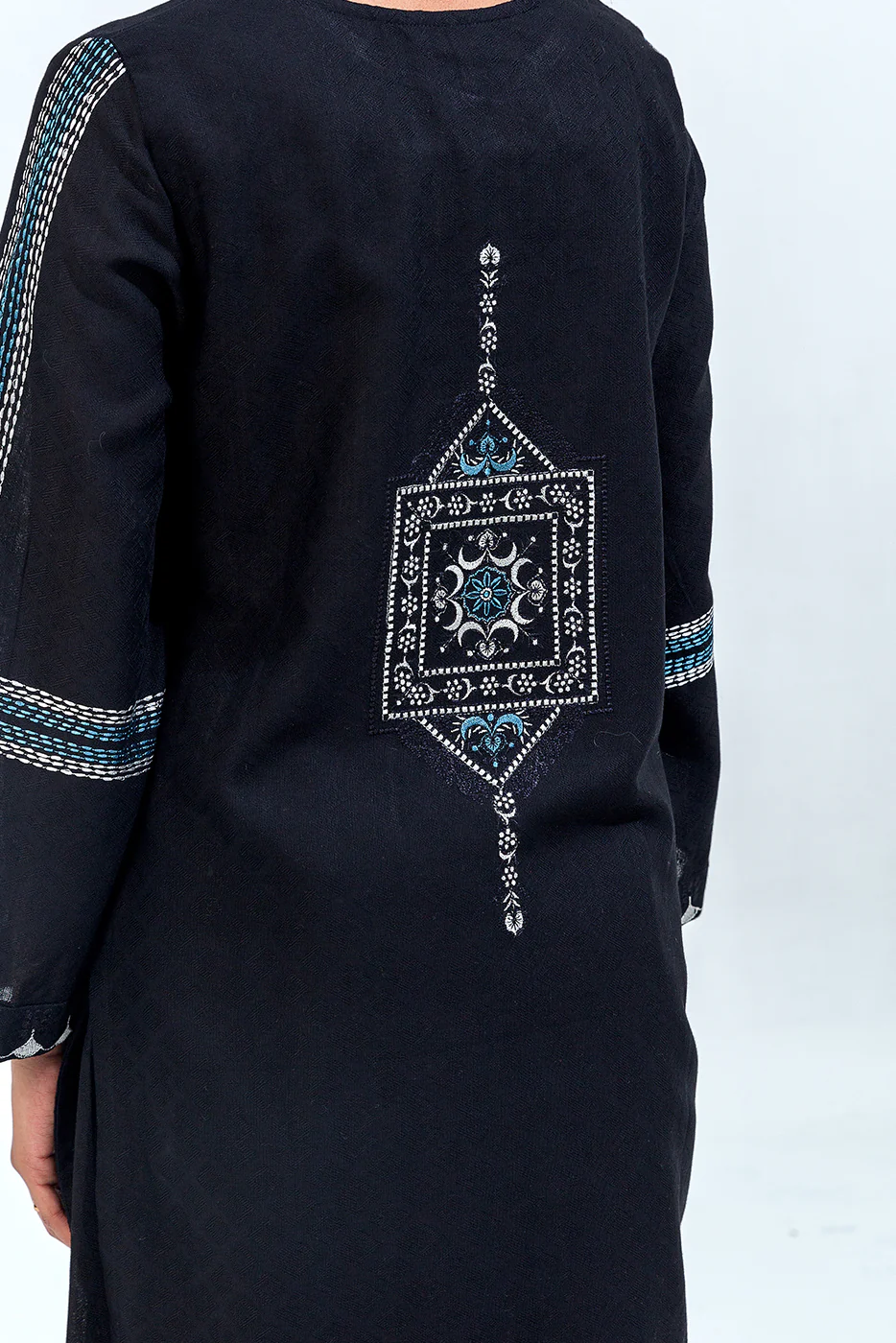 2 PIECE EMBROIDERED KHADDAR JACQUARD SUIT (PRET) - Image 6
