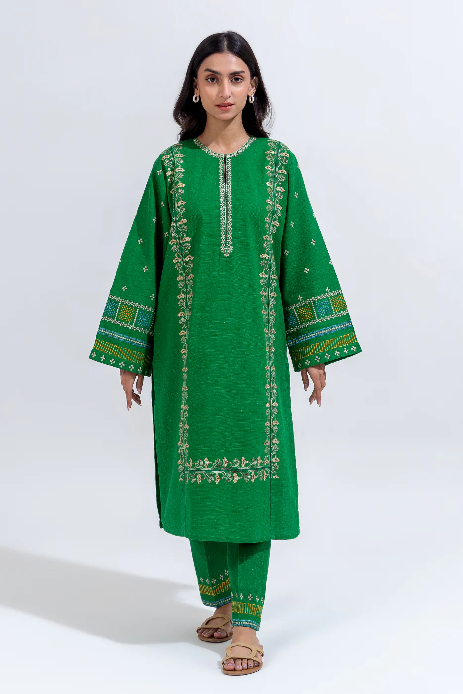 2 PIECE EMBROIDERED KHADDAR SUIT (PRET) - Image 2