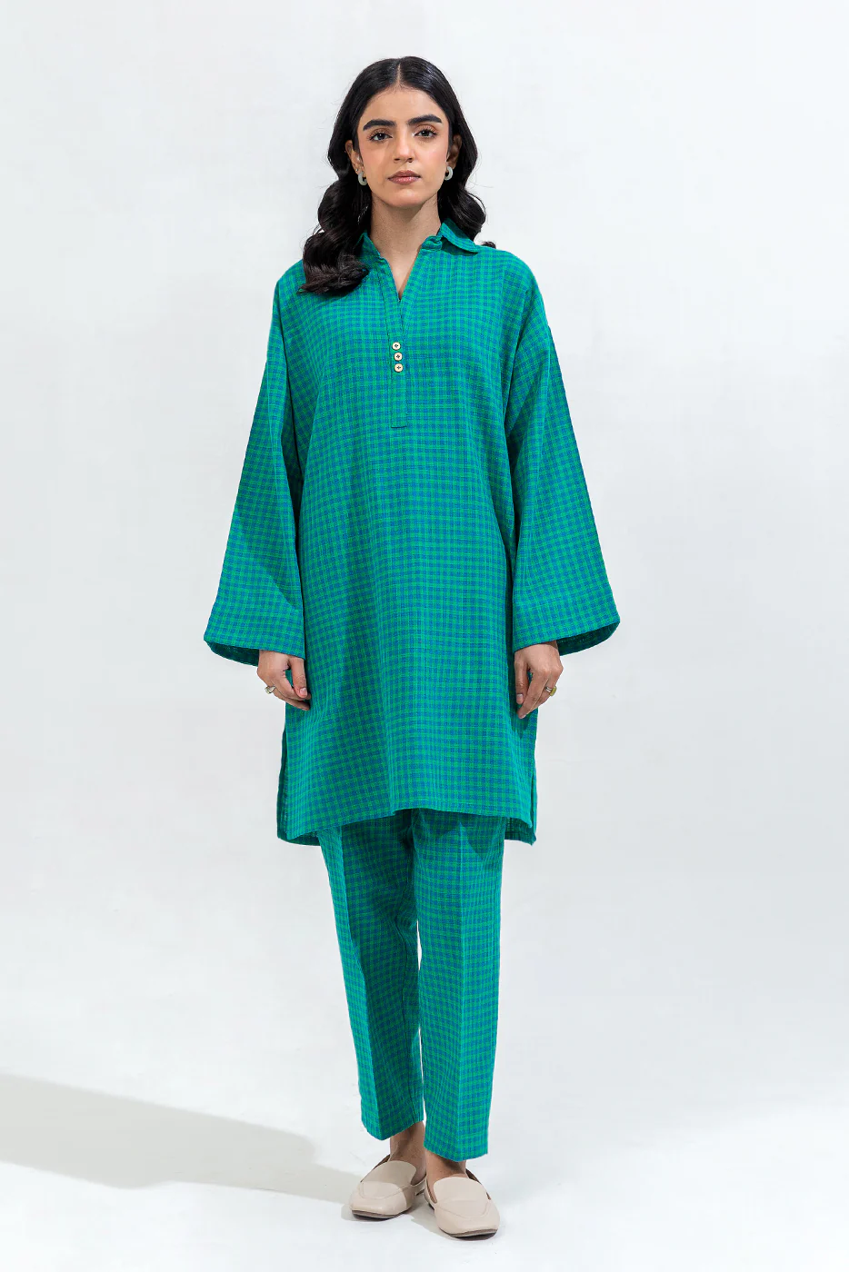 2 PIECE EMBROIDERED JACQUARD SUIT (PRET) - Image 2
