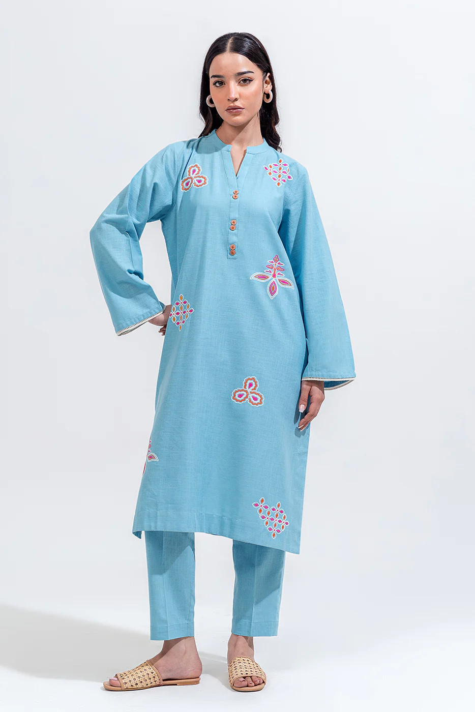 2 PIECE EMBROIDERED KHADDAR SUIT (PRET) - Image 2