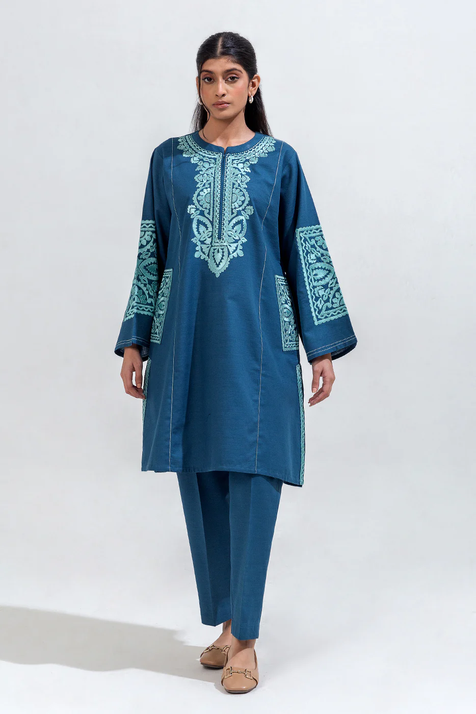2 PIECE EMBROIDERED KHADDAR SUIT (PRET) - Image 2