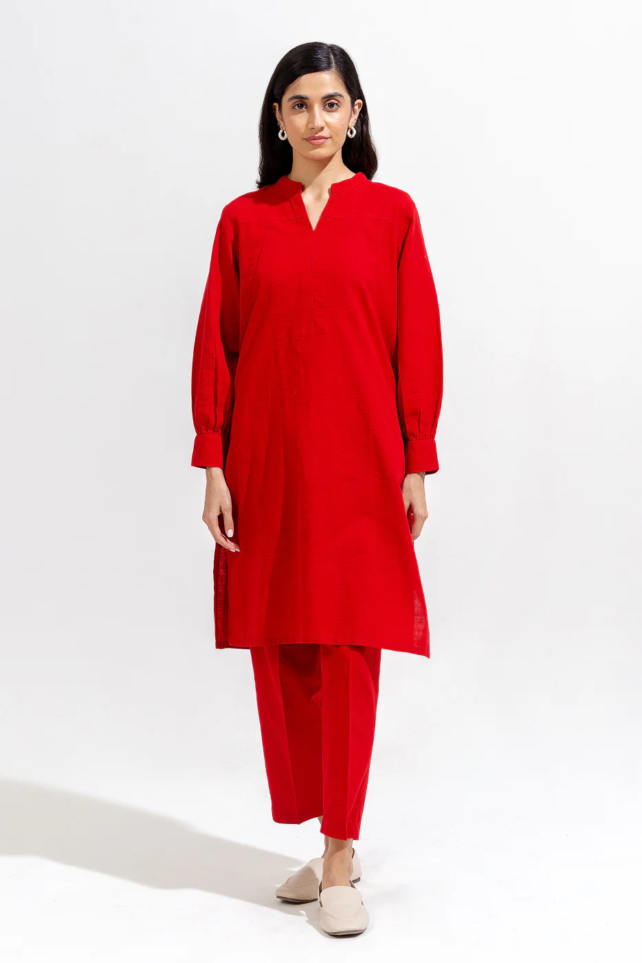 2 PIECE BASIC SLUB SUIT (PRET) - Image 3