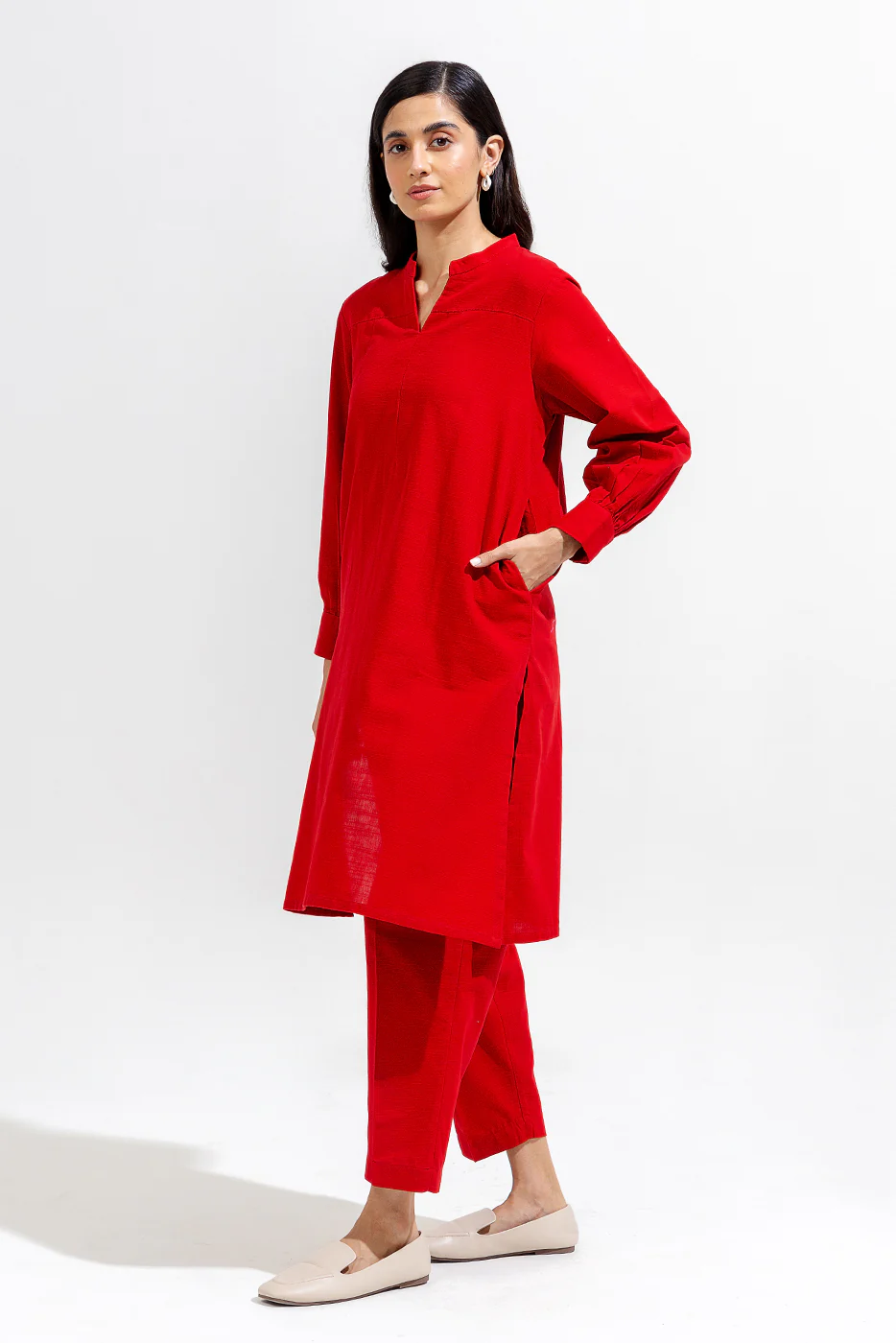 2 PIECE BASIC SLUB SUIT (PRET) - Image 4