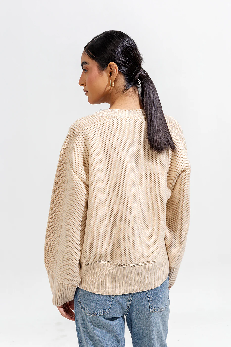 KNITTED CREW NECK CARDIGAN - Image 3